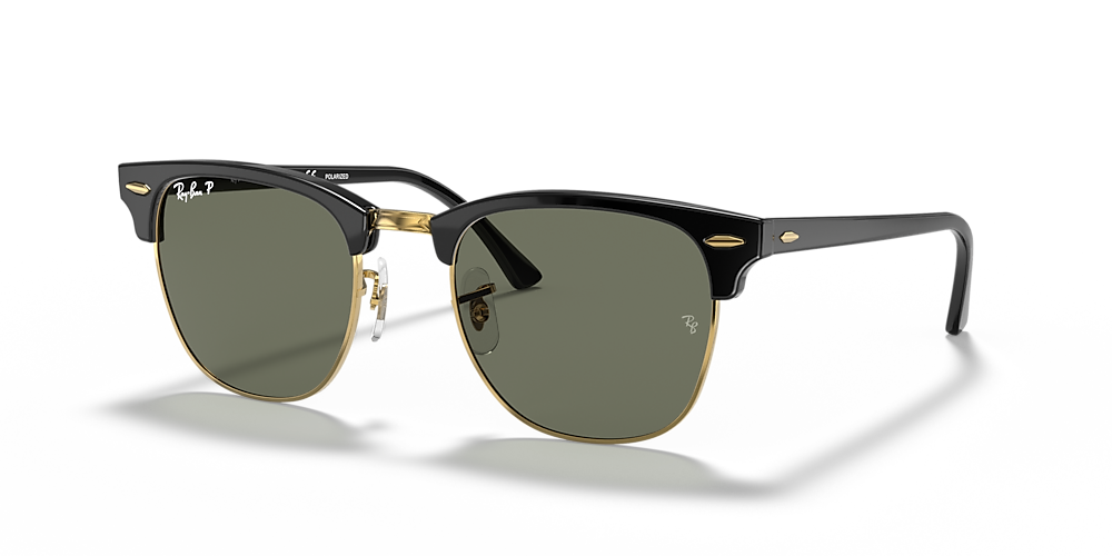 thee buiten gebruik Een zin Ray-Ban RB3016 Clubmaster Classic 49 Green & Black Polarized Sunglasses |  Sunglass Hut USA
