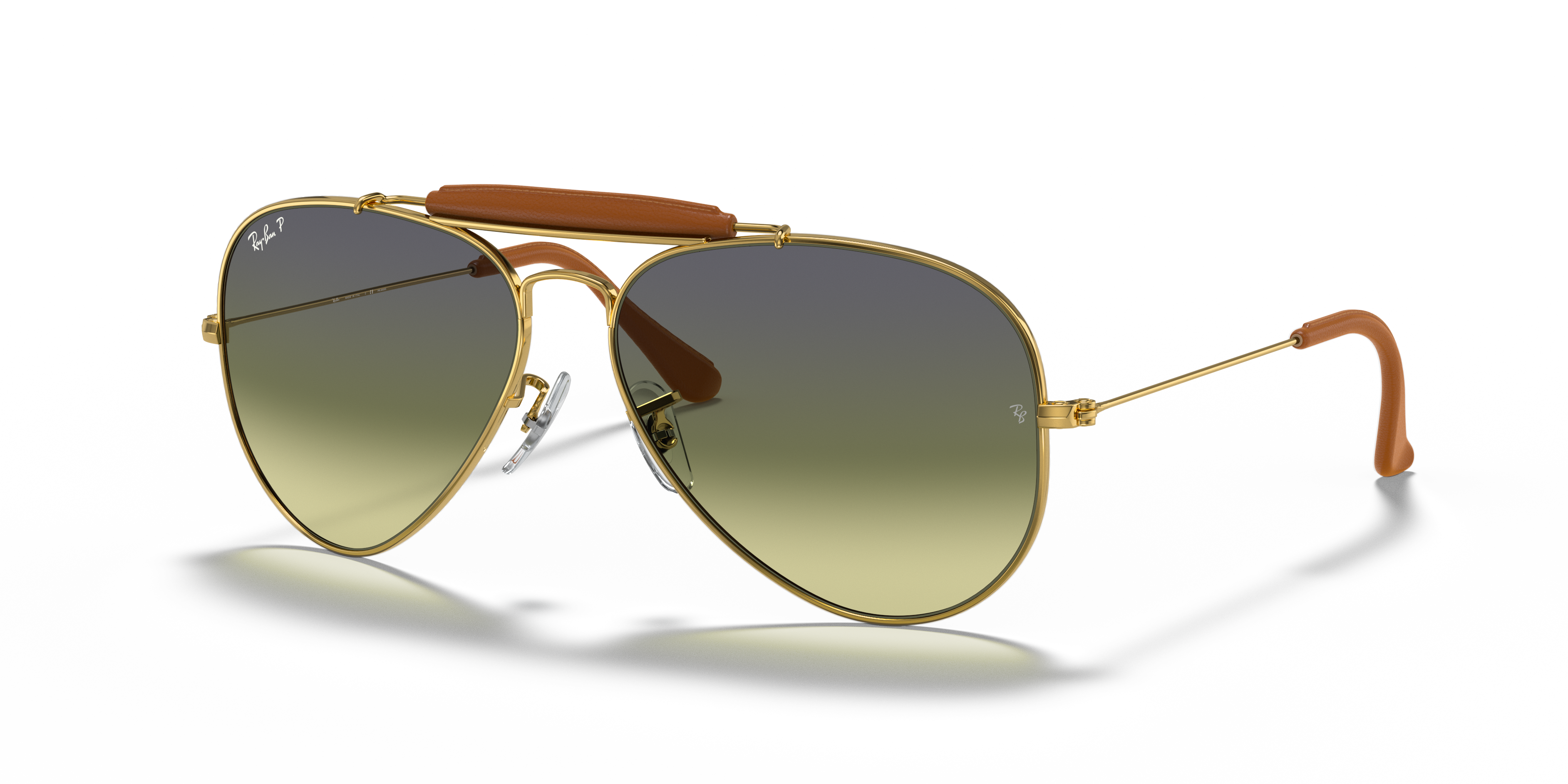 Ray-Ban RB3422Q AVIATOR CRAFT 58 Polarized Green Classic G-15 \u0026 Gold  Polarized Sunglasses | Sunglass Hut USA
