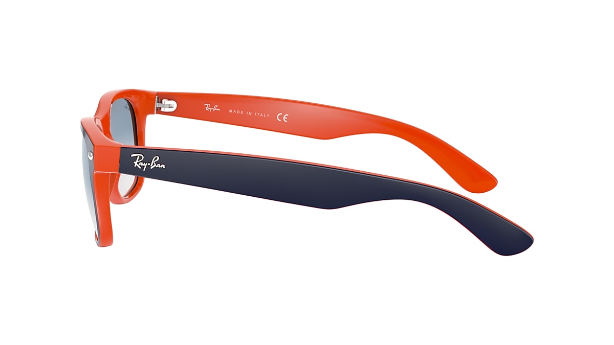 naar voren gebracht Lodge venster Ray-Ban RB2132 New Wayfarer Color Mix 55 Light Blue Gradient & Blue On  Orange Sunglasses | Sunglass Hut USA