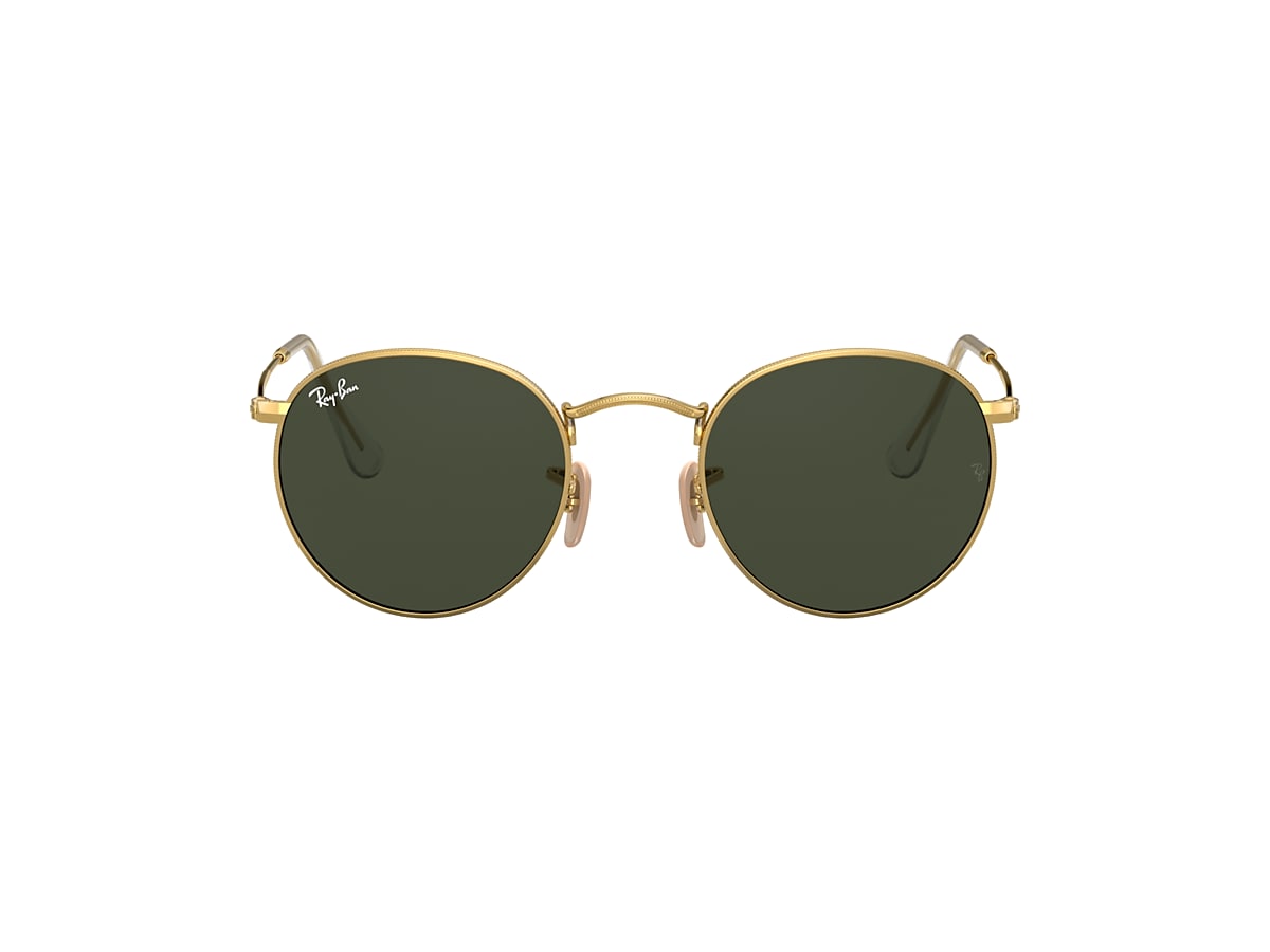 Invite Early dog Ray-Ban RB3447 ROUND METAL 50 Green & Gold Sunglasses | Sunglass Hut USA