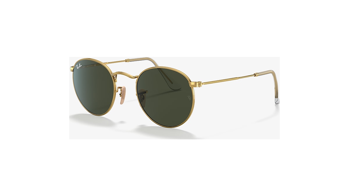 Oppositie Azië struik Ray-Ban RB3447 Round Metal 50 Green & Gold Sunglasses | Sunglass Hut USA