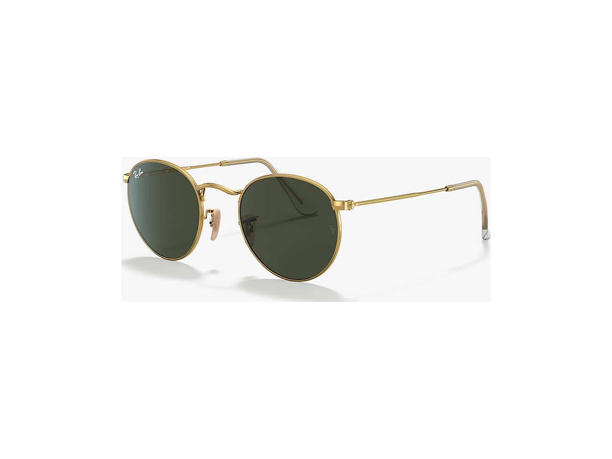 Ray-Ban RB3447 Round Metal 50 Green & Gold Sunglasses | Sunglass Hut  Australia