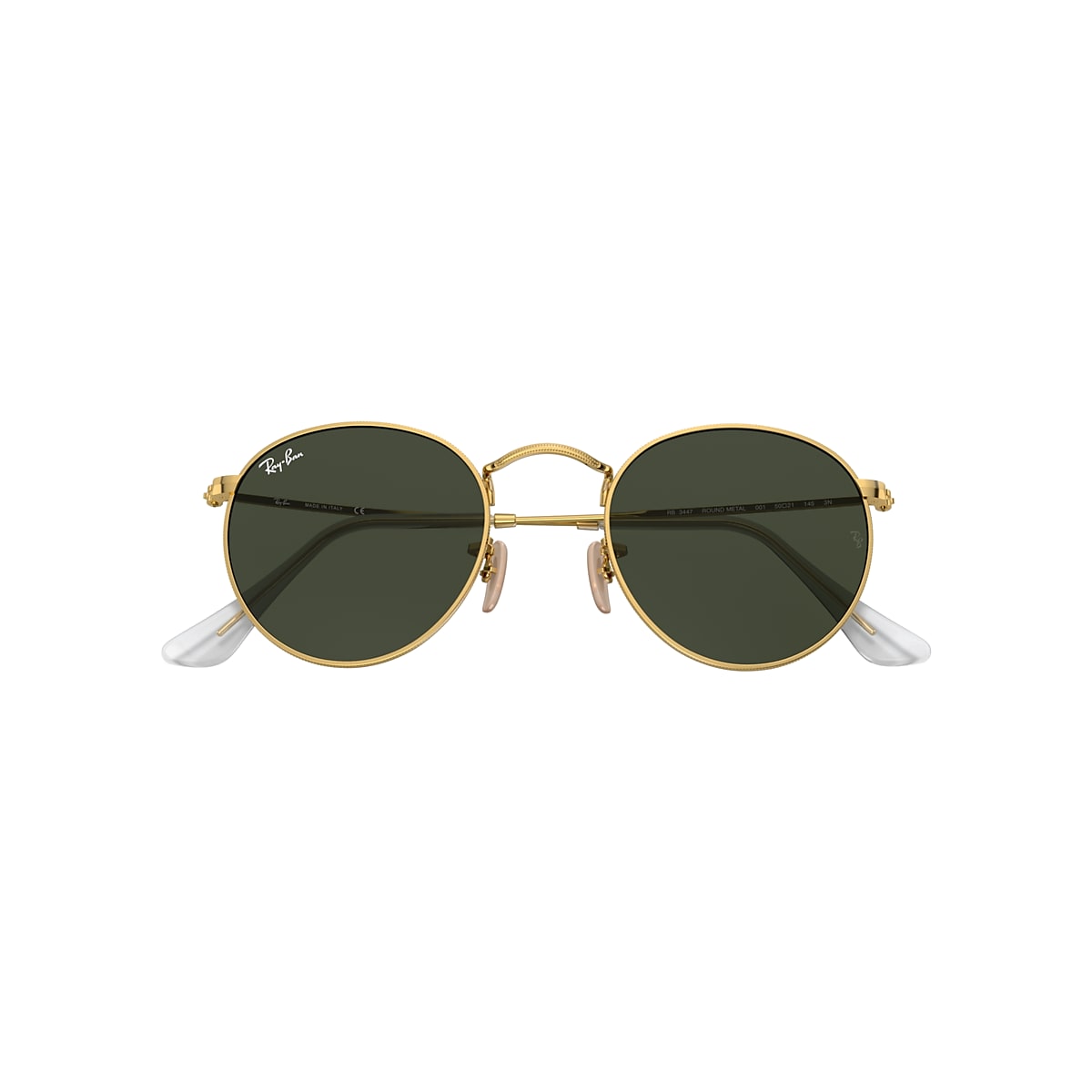 pepermunt passend verlangen Ray-Ban RB3447 Round Metal 50 Green & Gold Sunglasses | Sunglass Hut USA