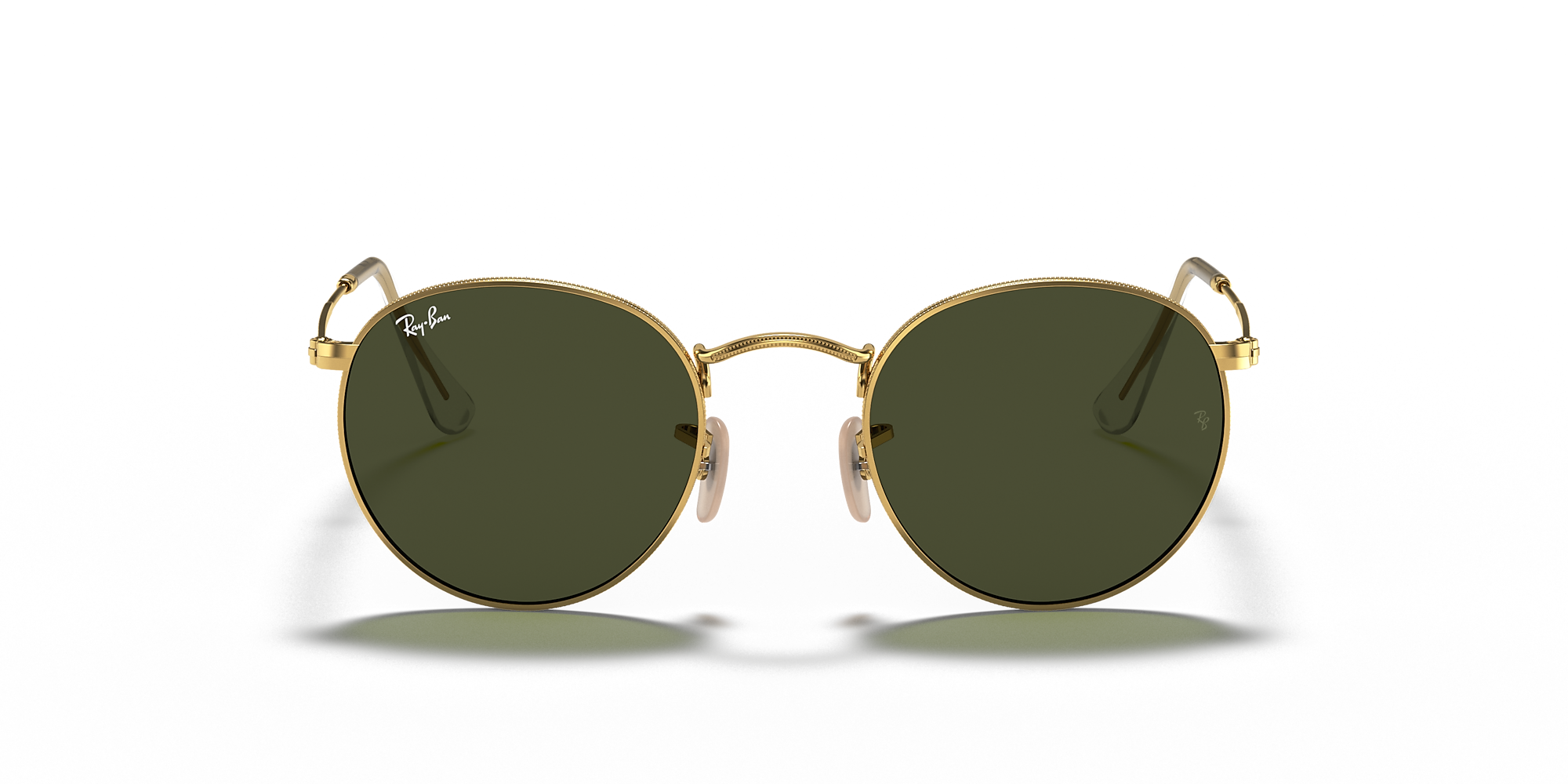 Ray-Ban RB3447 Round Metal Gold / Green / Classic G-15 image 2