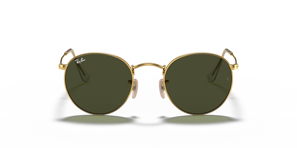 Uitgaan van Nationaal volkslied Maak een sneeuwpop Ray-Ban RB3447 Round Metal 50 Green & Gold Sunglasses | Sunglass Hut USA