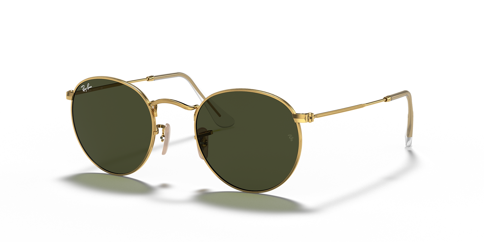 Ray-Ban RB3447 Round Metal Gold / Green / Classic G-15 image 1