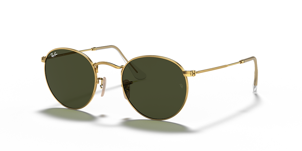 Bijdragen Pluche pop Weglaten Ray-Ban RB3447 Round Metal 50 Green & Gold Sunglasses | Sunglass Hut USA