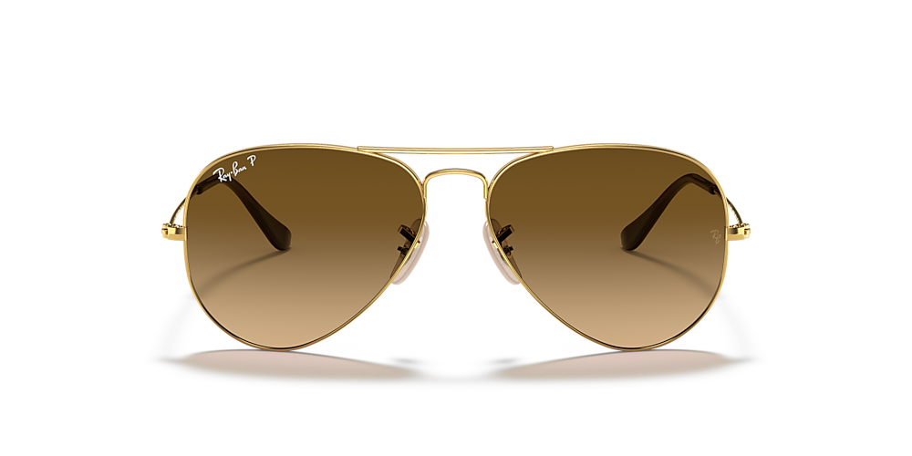 Ray-Ban RB3025 Aviator Gradient 58 Polarized Brown Gradient & Gold Polarized  Sunglasses | Sunglass Hut USA