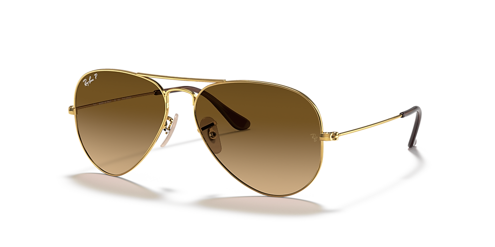 trompet Tilgængelig lærer Ray-Ban RB3025 Aviator Gradient 58 Polarized Brown Gradient & Gold Polarized  Sunglasses | Sunglass Hut USA