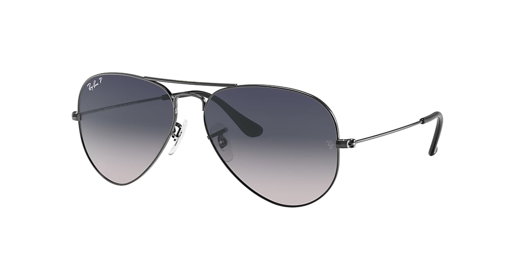 Ray Ban Rb3025 Aviator Gradient 58 Polarized Blue Grey Gradient Gunmetal Polarised Sunglasses Sunglass Hut Australia