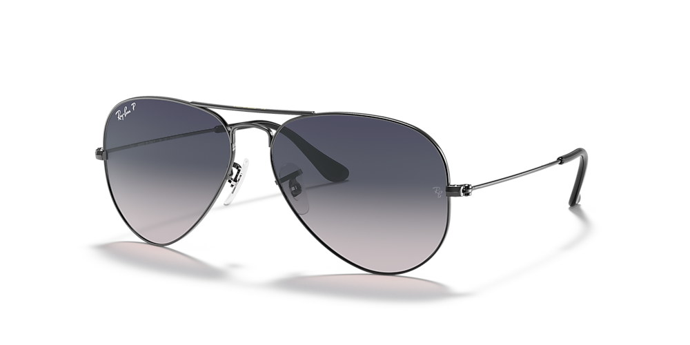 Ray-Ban RB3025 Aviator Gradient 58 Polarized Blue/Grey Gradient & Gunmetal  Polarized Sunglasses | Sunglass Hut Canada