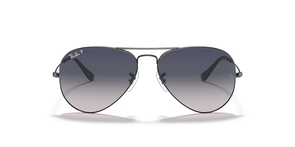 Ray-Ban RB3025 Aviator Gradient 55 Polarized Blue/Grey Gradient & Gunmetal  Polarized Sunglasses | Sunglass Hut USA