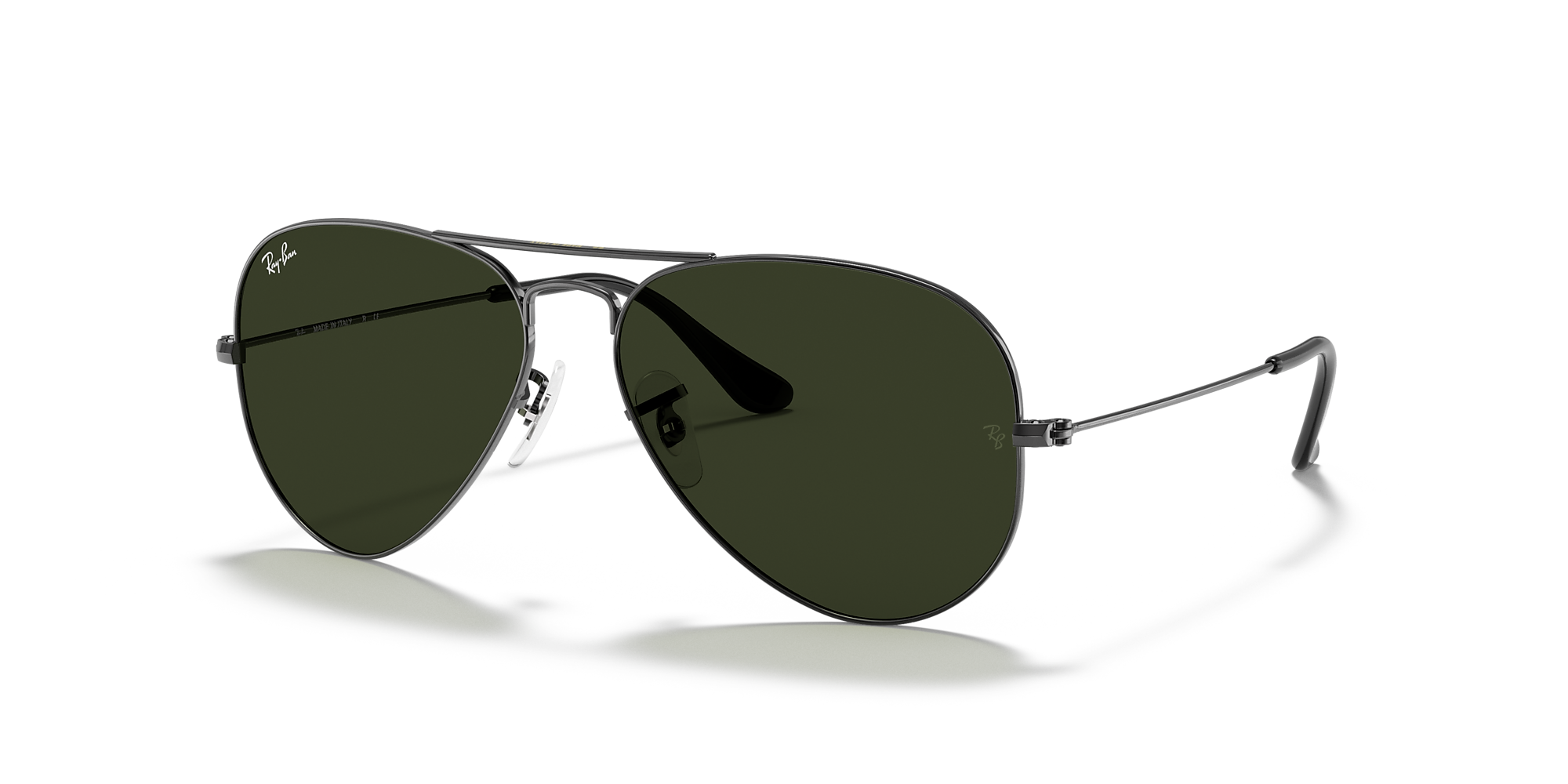 Ray-Ban RB3025 Aviator Classic 58 Green & Gunmetal Sunglasses ...