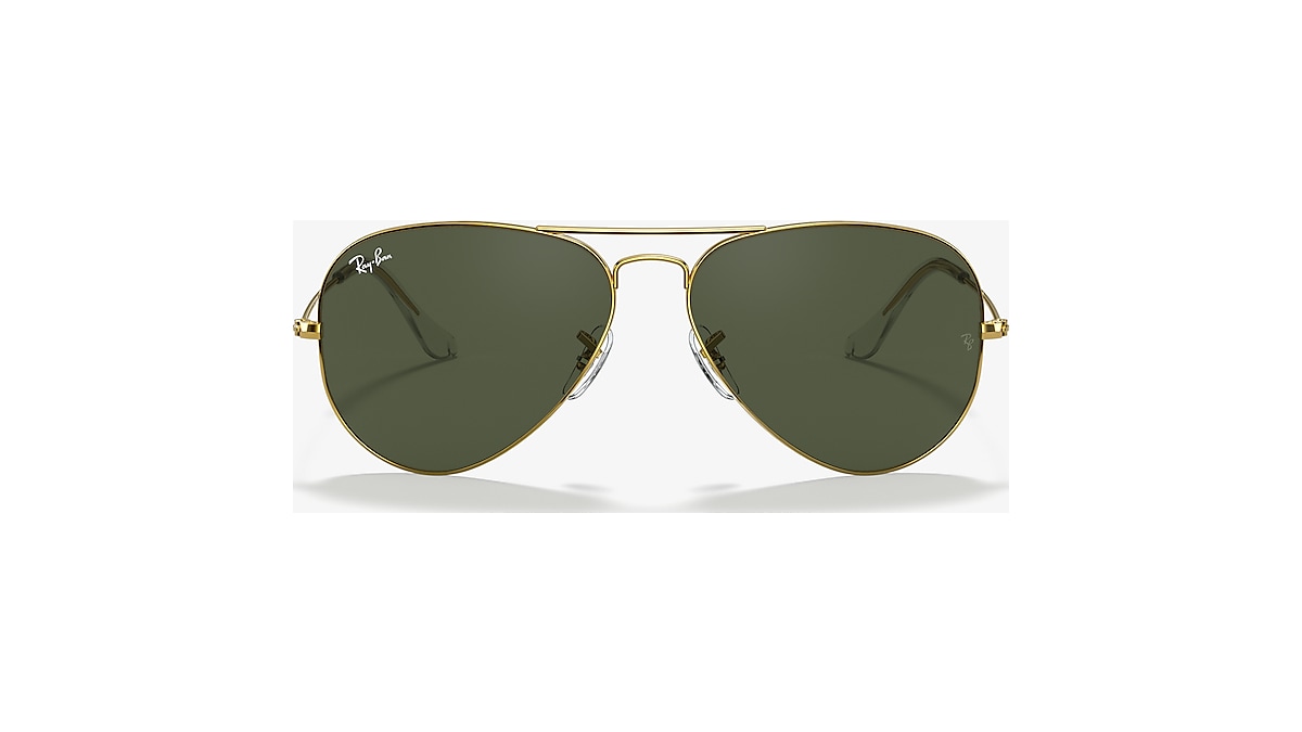 Ray-Ban RB3025 Aviator Classic 58 Green & Gold Sunglasses | Sunglass Hut USA