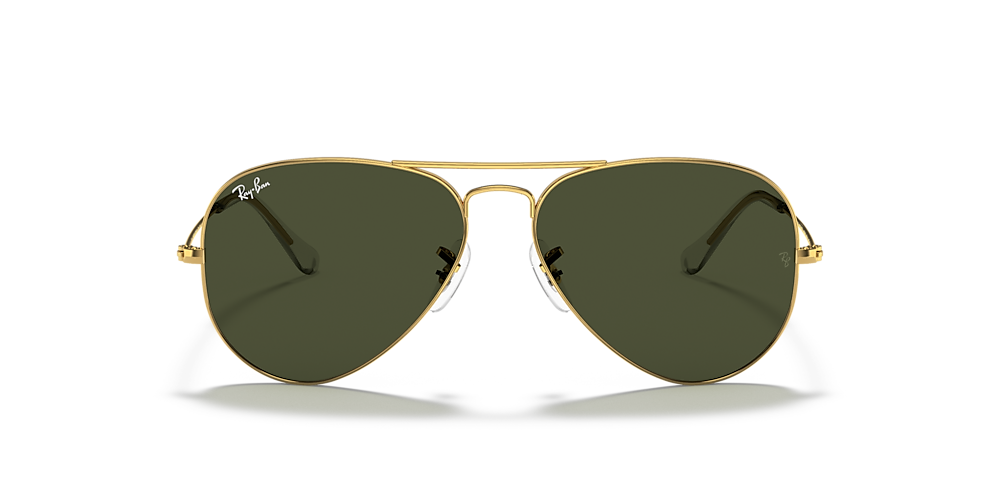 Ray-Ban RB3025 Aviator Classic 58 Green & Gold Sunglasses