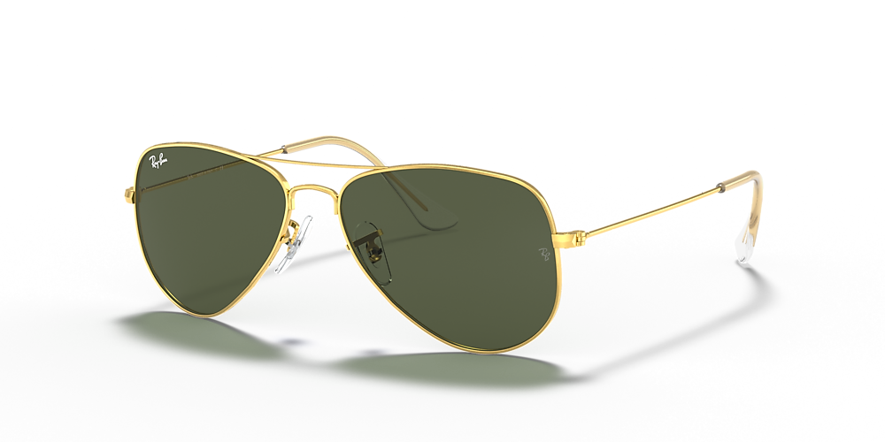 Ray-Ban RB3025 Aviator Extra Small 52 Crystal Green & Gold Sunglasses |  Sunglass Hut USA