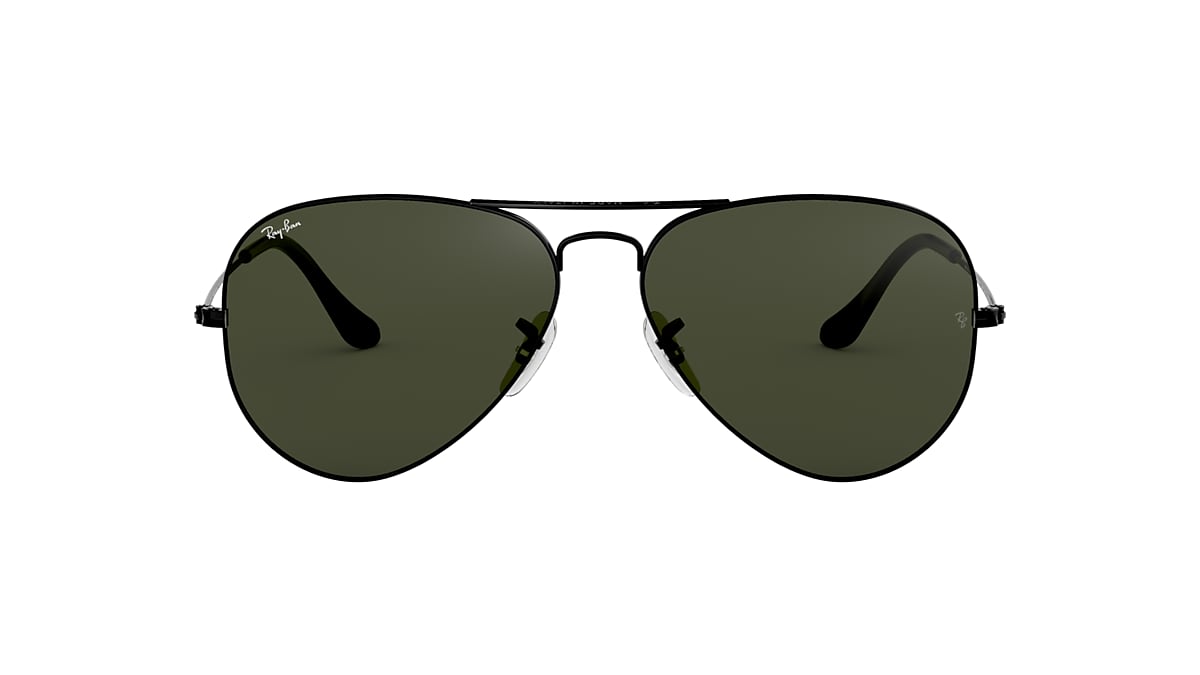 RAY-BAN RB3025 Black - Unisex Sunglasses, Green Lens