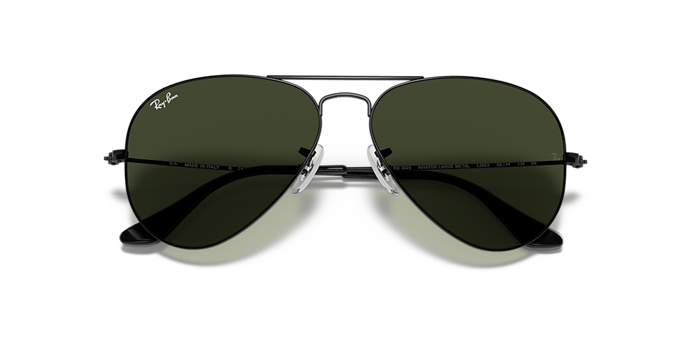 auditorium største Kalkun Ray-Ban RB3025 AVIATOR CLASSIC Green Classic G-15 & Black Sunglasses |  Sunglass Hut USA