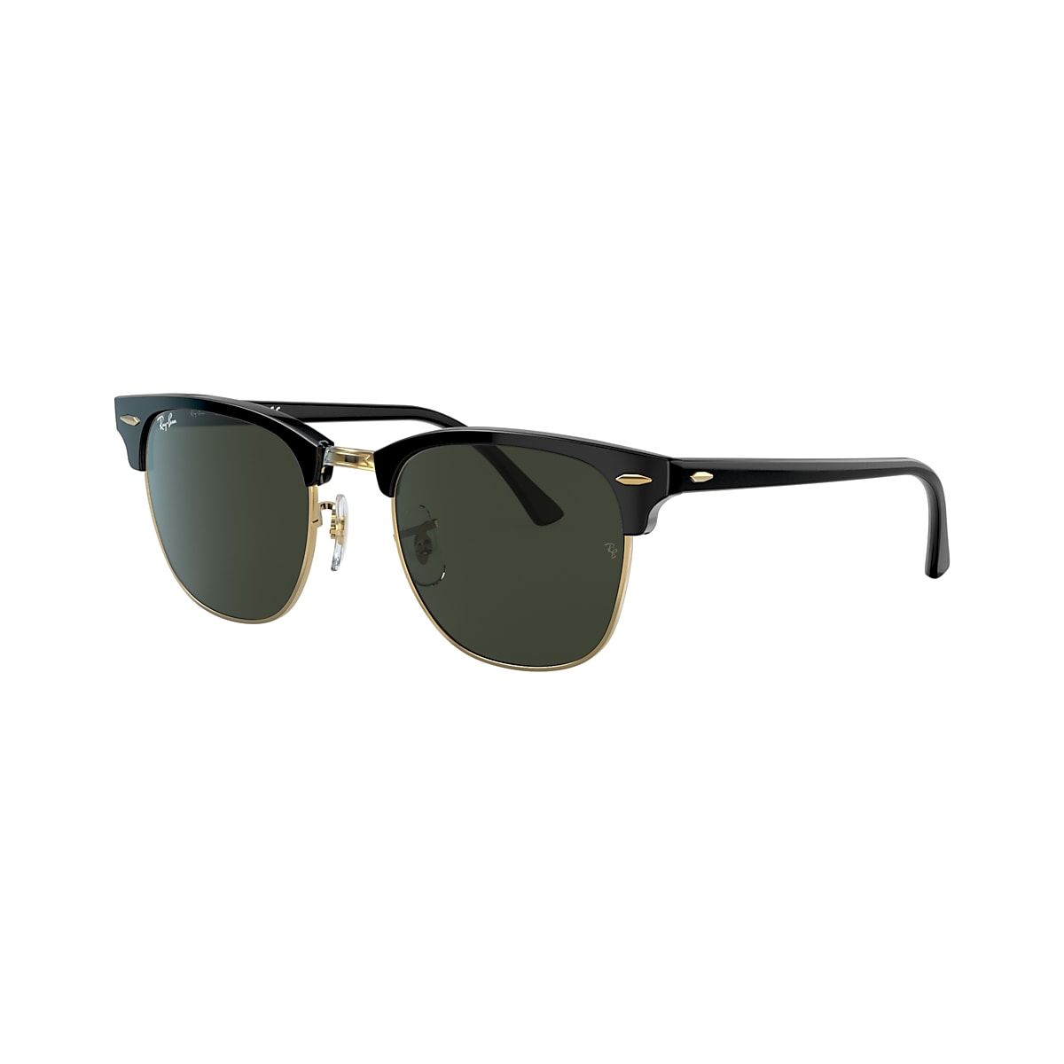 lettelse filter tyv Ray-Ban RB3016 Clubmaster Classic 49 Green & Black On Gold Sunglasses |  Sunglass Hut USA