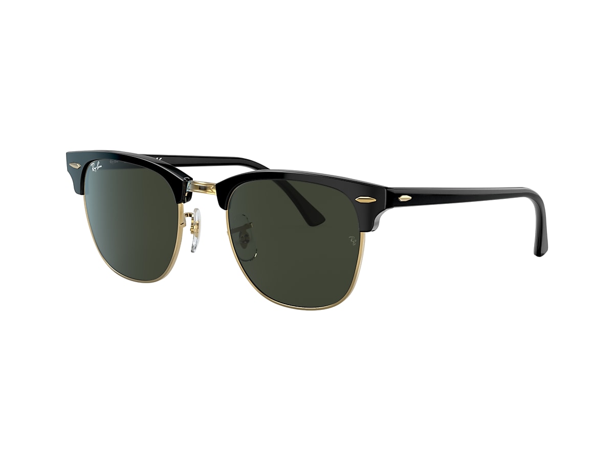 Teken een foto maandelijks Mail Ray-Ban RB3016 Clubmaster Classic 49 Green & Black On Gold Sunglasses |  Sunglass Hut USA