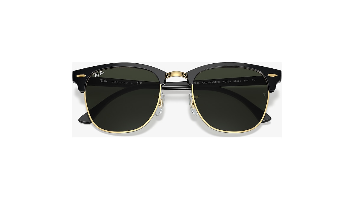 fusie gloeilamp Senator Ray-Ban RB3016 Clubmaster Classic 49 Green & Black On Gold Sunglasses |  Sunglass Hut USA