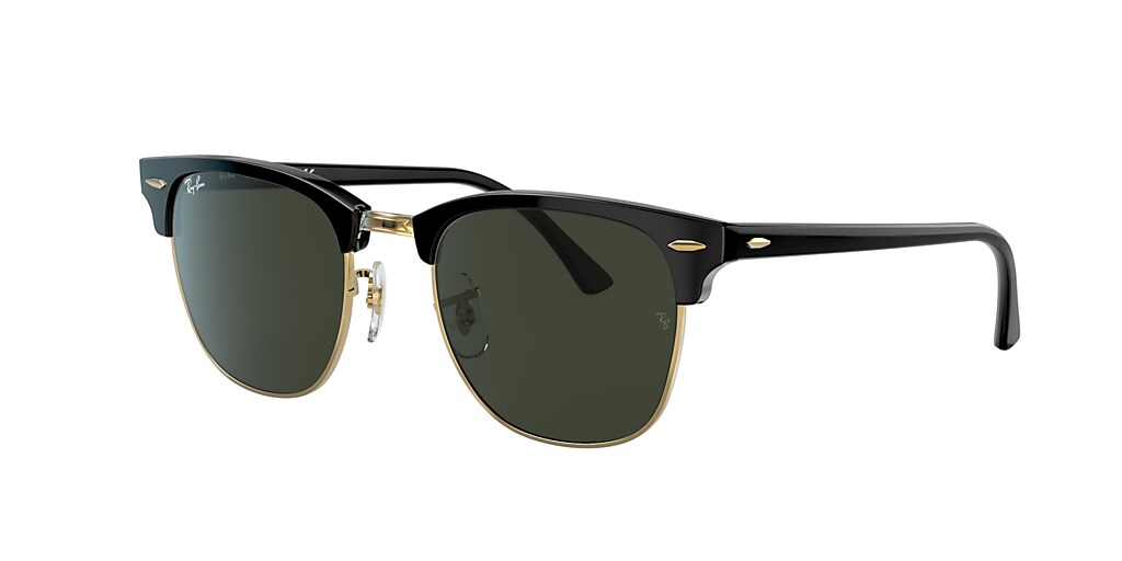 Ray-Ban RB3016 CLUBMASTER CLASSIC 49 Green & Black Sunglasses ...
