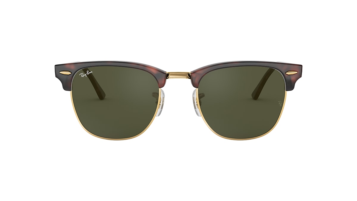 zweep Glad kans Ray-Ban RB3016 Clubmaster Classic 49 Green & Tortoise On Gold Sunglasses |  Sunglass Hut USA
