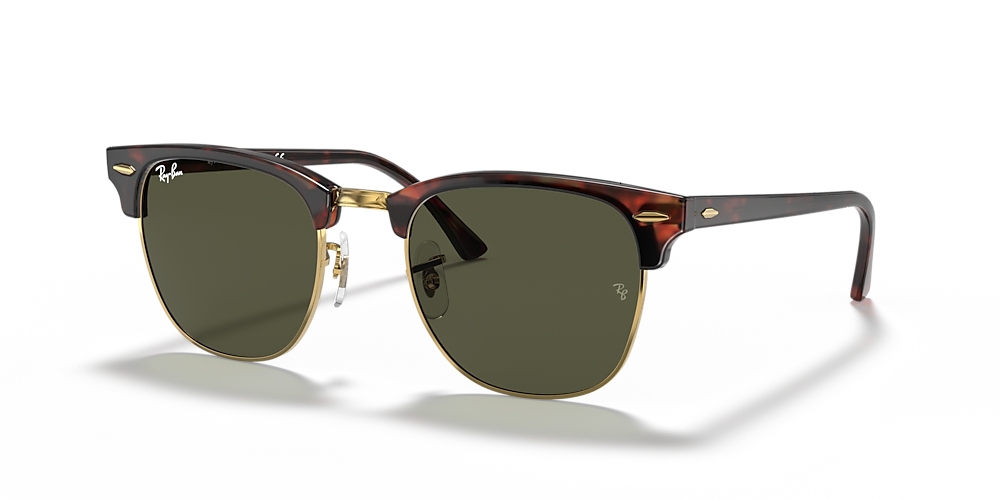 Ray-Ban RB3016 Clubmaster Classic 49 Green & Tortoise Gold Sunglasses | Sunglass Hut USA
