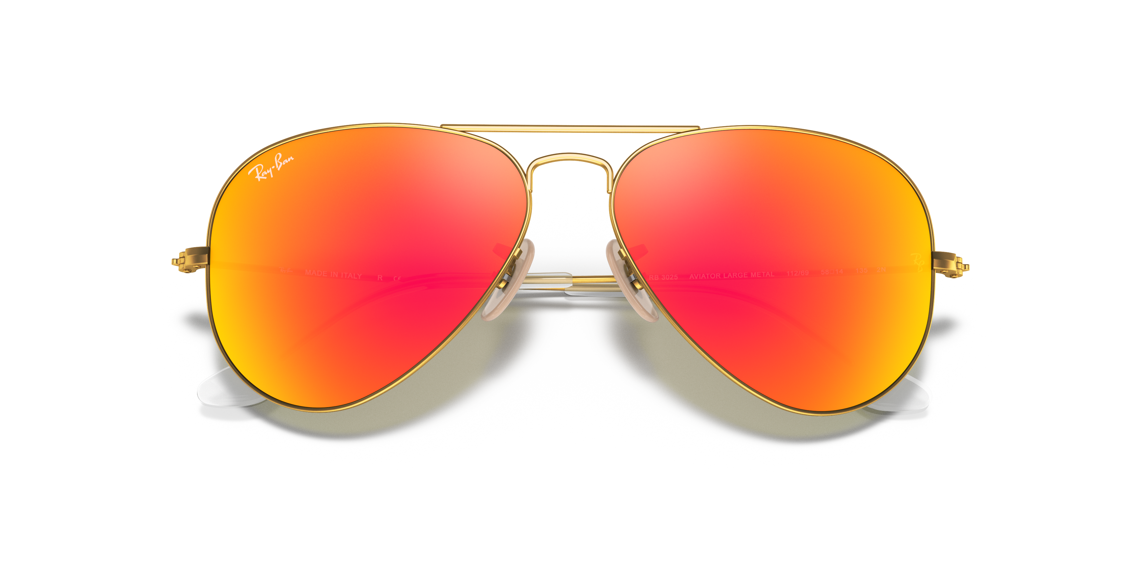 ray ban aviator orange lens