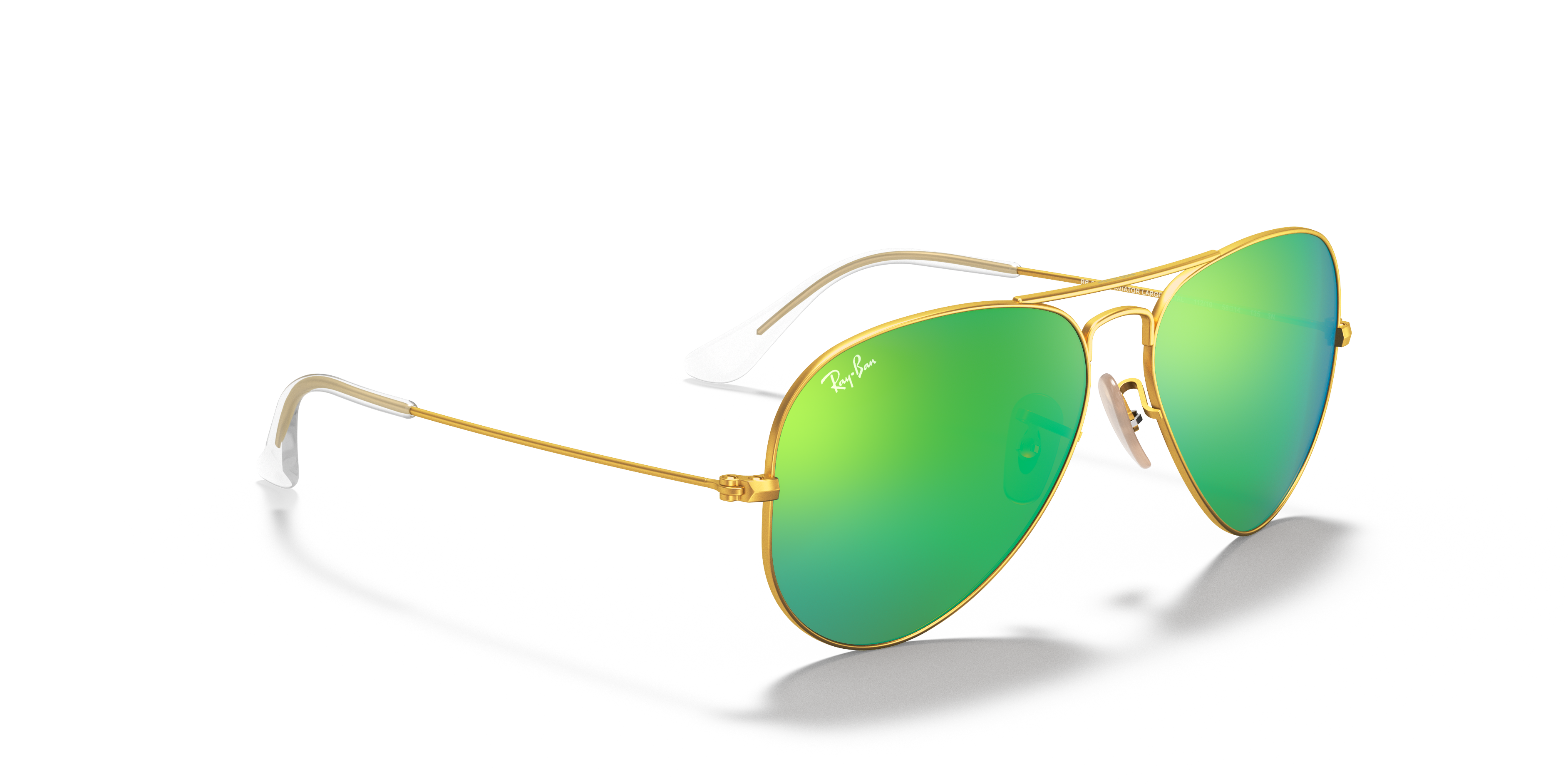 gold and green aviator sunglasses