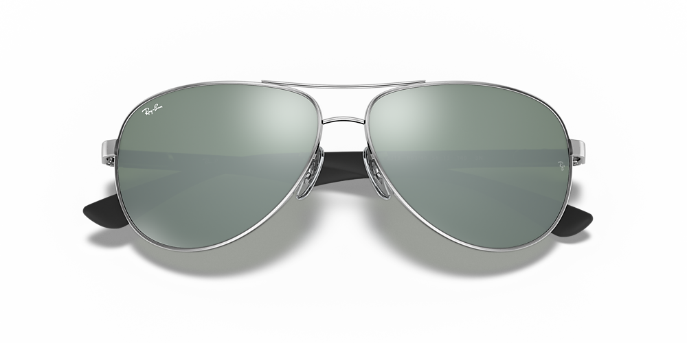 Ray-Ban RB8313 CARBON FIBRE 58 Silver Mirror & Silver Sunglasses 