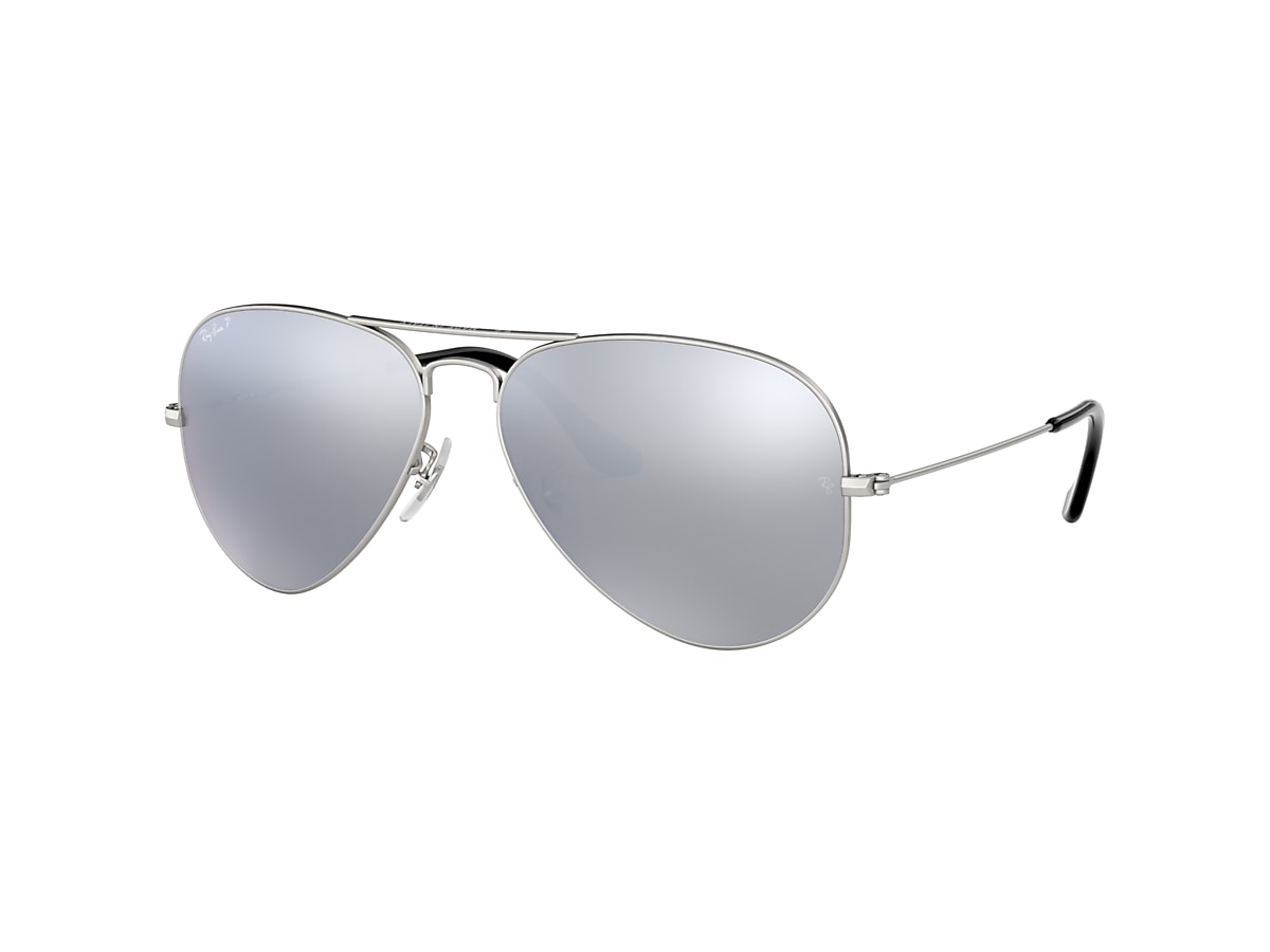 Ray-Ban RB3025 Aviator Mirror 58 Dark Grey & Silver Polarised Sunglasses |  Sunglass Hut Australia