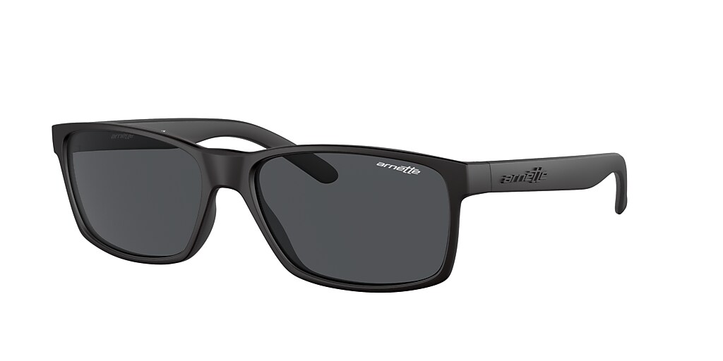 Arnette AN4185 Slickster 58 Dark Grey & Rubber Black Sunglasses ...