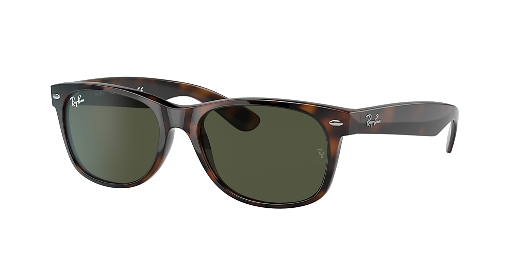 Ray-Ban RB2132F New Wayfarer Classic 52 Green Classic G-15 & Tortoise ...