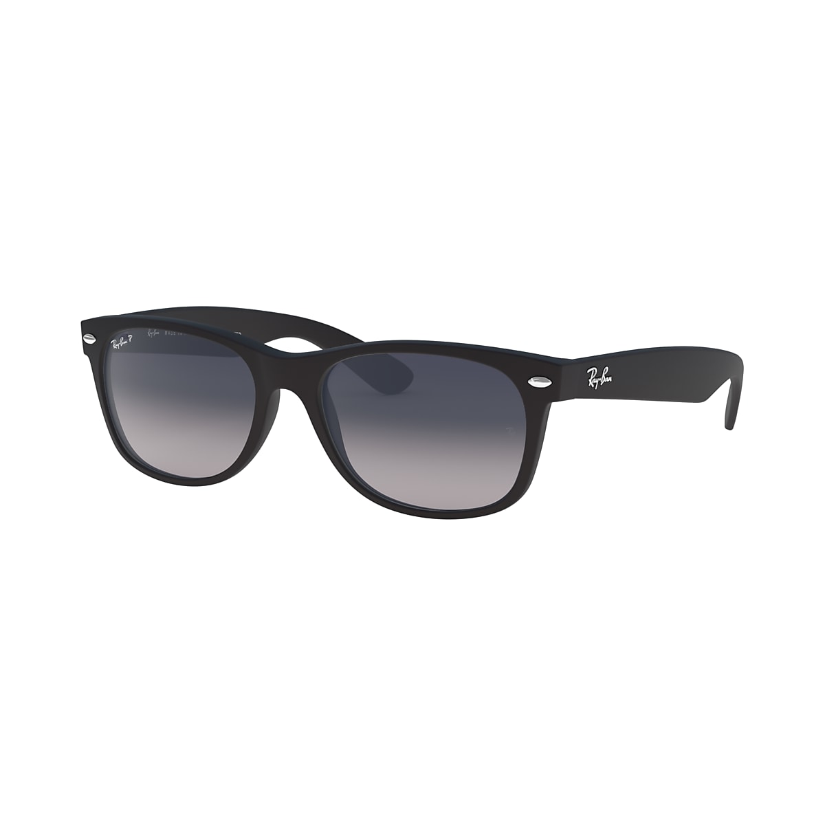 RAY-BAN RB2132F Black - Unisex Sunglasses, Polarized Blue/Grey Gradient Lens