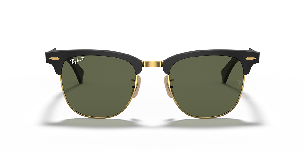 Ydmyghed tage Rummelig Ray-Ban RB3507 Clubmaster Aluminum 51 Polarized Green Classic G-15 & Black  On Gold Polarized Sunglasses | Sunglass Hut USA