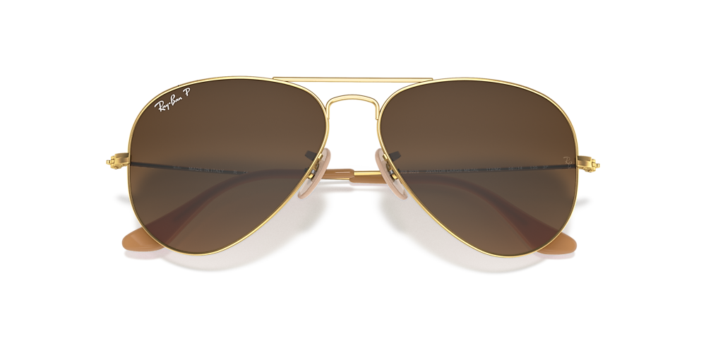 Ray Ban Rb3025 Aviator Gradient 55 Polarized Brown Gradient Gold Polarized Sunglasses Sunglass Hut Canada