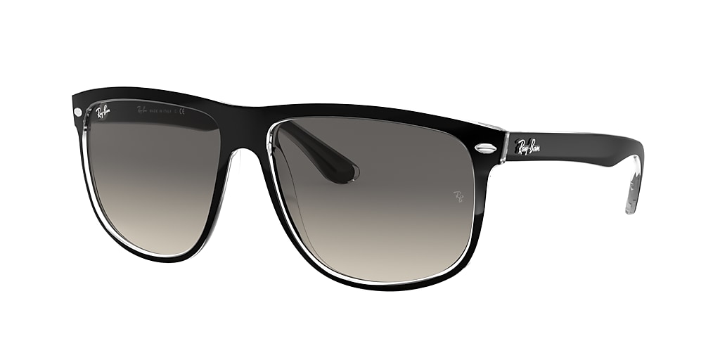 Ray-Ban RB4147 Boyfriend 60 Grey Gradient & Black On Transparent ...