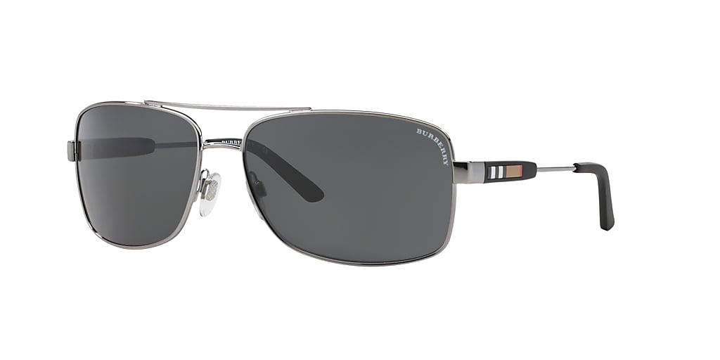 Burberry BE3074 63 Grey & Gunmetal Sunglasses | Sunglass Hut USA
