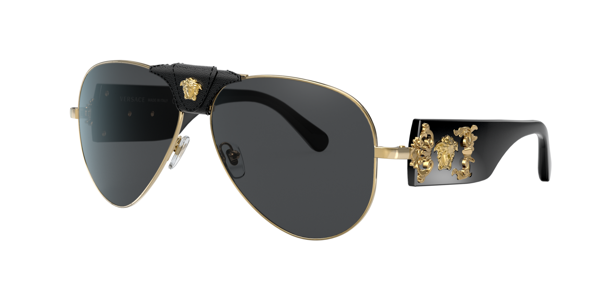 versace black aviator sunglasses