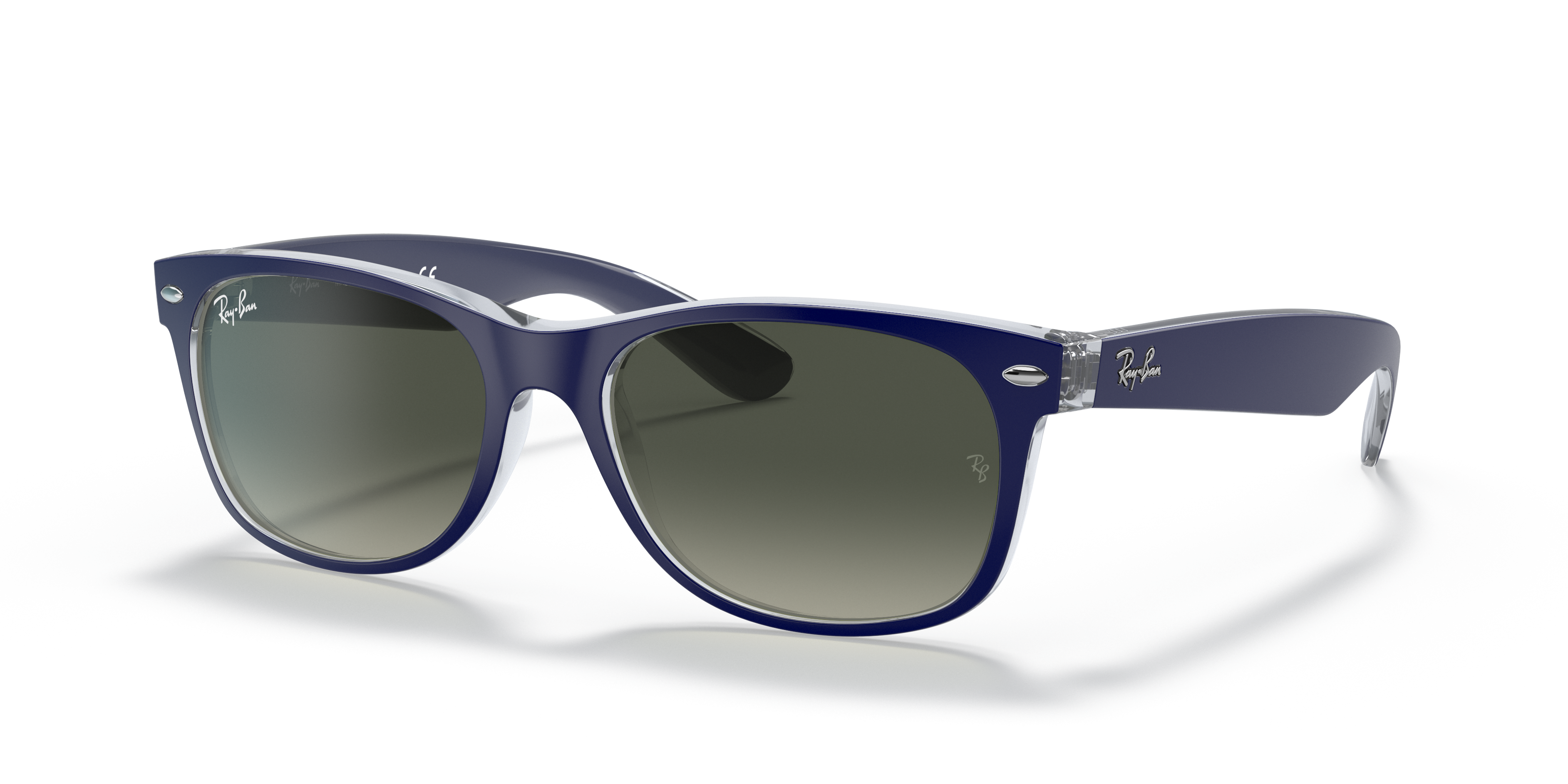 Ray-Ban RB2140 Wayfarer 50 Grey/Blue & Transparent Grey Polarized Sunglasses  | Sunglass Hut USA