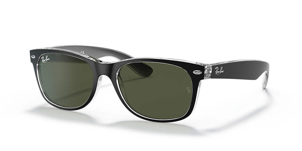Ray-Ban RB2132 New Wayfarer Color Mix 55 Green & Black On Transparent  Sunglasses | Sunglass Hut USA