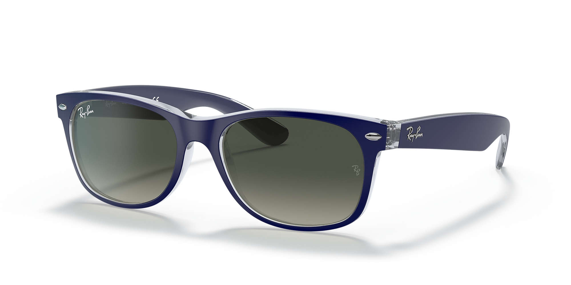 Ray Ban Rb2132 New Wayfarer Color Mix 55 Grey And Blue Sunglasses Sunglass Hut Usa 1599