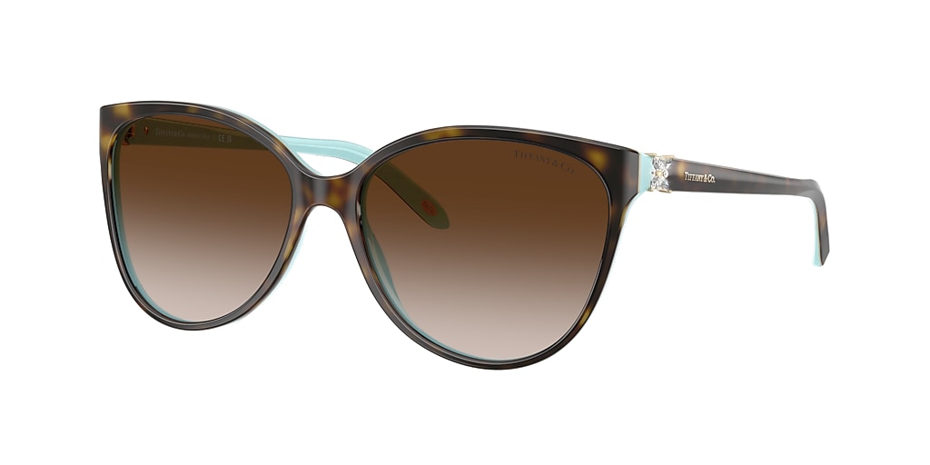 Tiffany & Co. TF4089B 58 Brown Gradient & Havana On Tiffany Blue ...