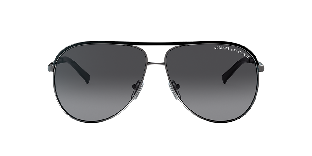 Armani Exchange AX2002 61 Gradient Grey Polar & Shiny Gunmetal & Black  Polarized Sunglasses | Sunglass Hut USA