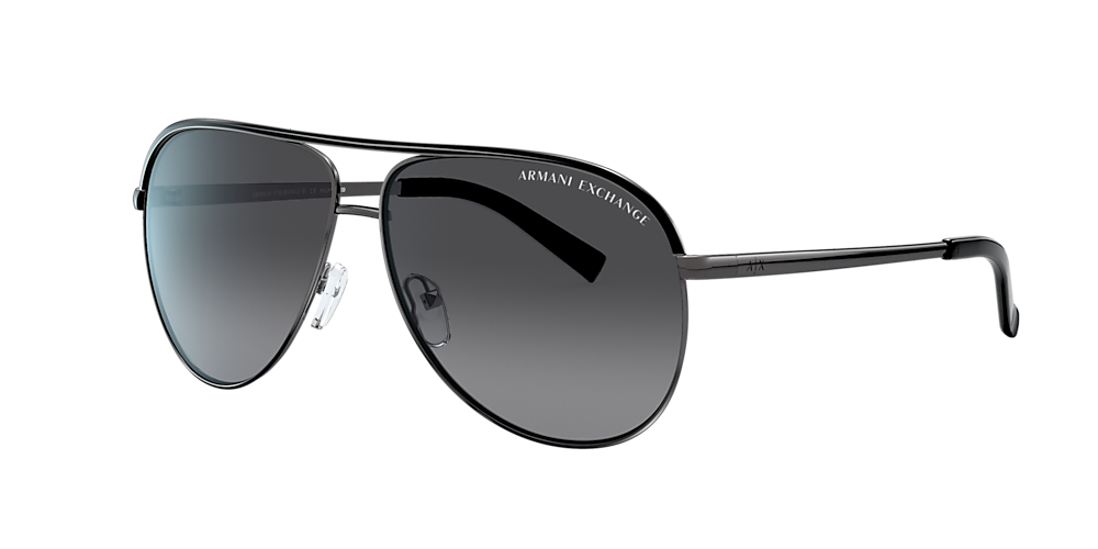 Armani Exchange AX2002 61 Gradient Grey Polar & Shiny Gunmetal & Black  Polarized Sunglasses | Sunglass Hut USA