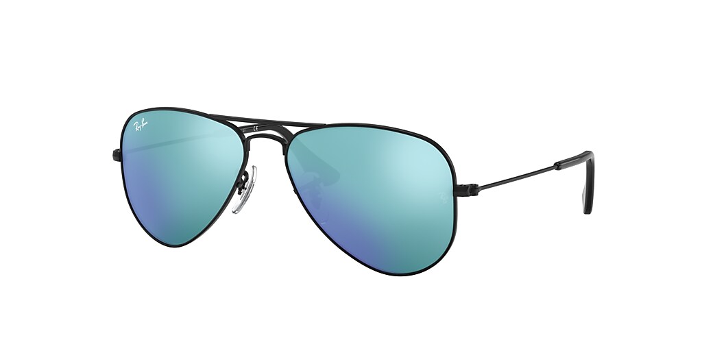 Ray-Ban RB9506S Aviator Kids 50 Blue Flash & Black Sunglasses ...