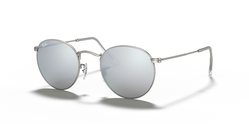 Ray-Ban RB3447 Round Flash Lenses 50 Silver Flash & Silver 