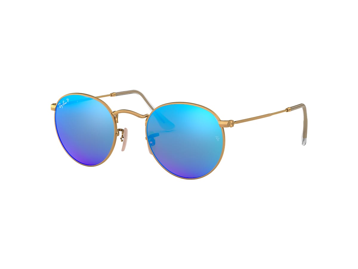 kapsel tsunamien Romantik Ray-Ban RB3447 Round Flash Lenses 50 Polarized Blue & Gold Polarized  Sunglasses | Sunglass Hut USA