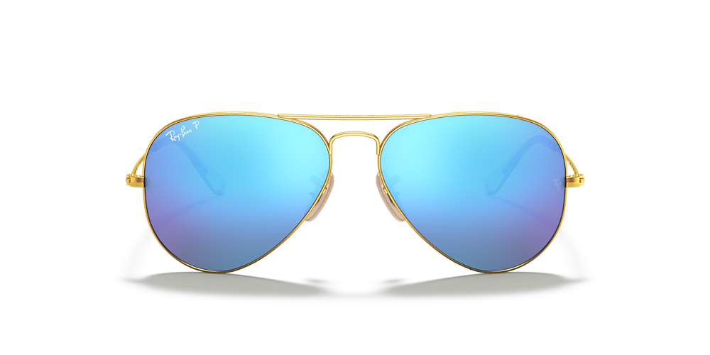 pandilla Regan Hecho un desastre Ray-Ban RB3025 Aviator Flash Lenses 58 Polarized Blue & Gold Polarized  Sunglasses | Sunglass Hut USA